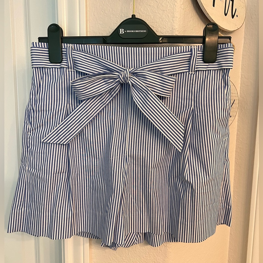 J. Crew size 6 blue & white striped shorts